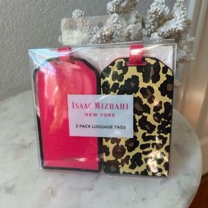 Isaac Mizrahi Pink and Leopard Print Luggage Tags